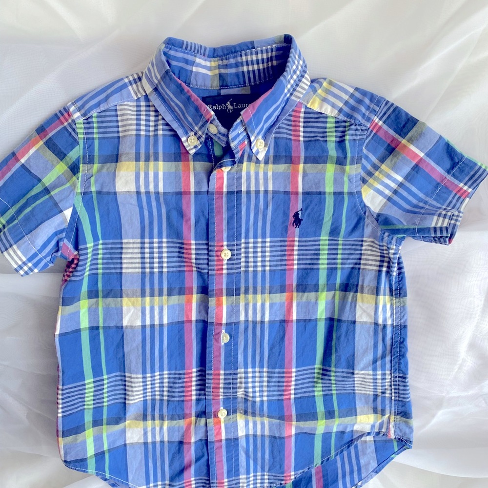 Ralph Lauren Short Sleeve plaid shirt. Size 2t